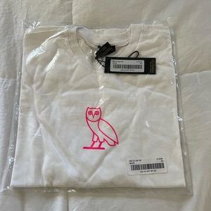 OVO M SS T-shirt White w/ hot pink owl NWT